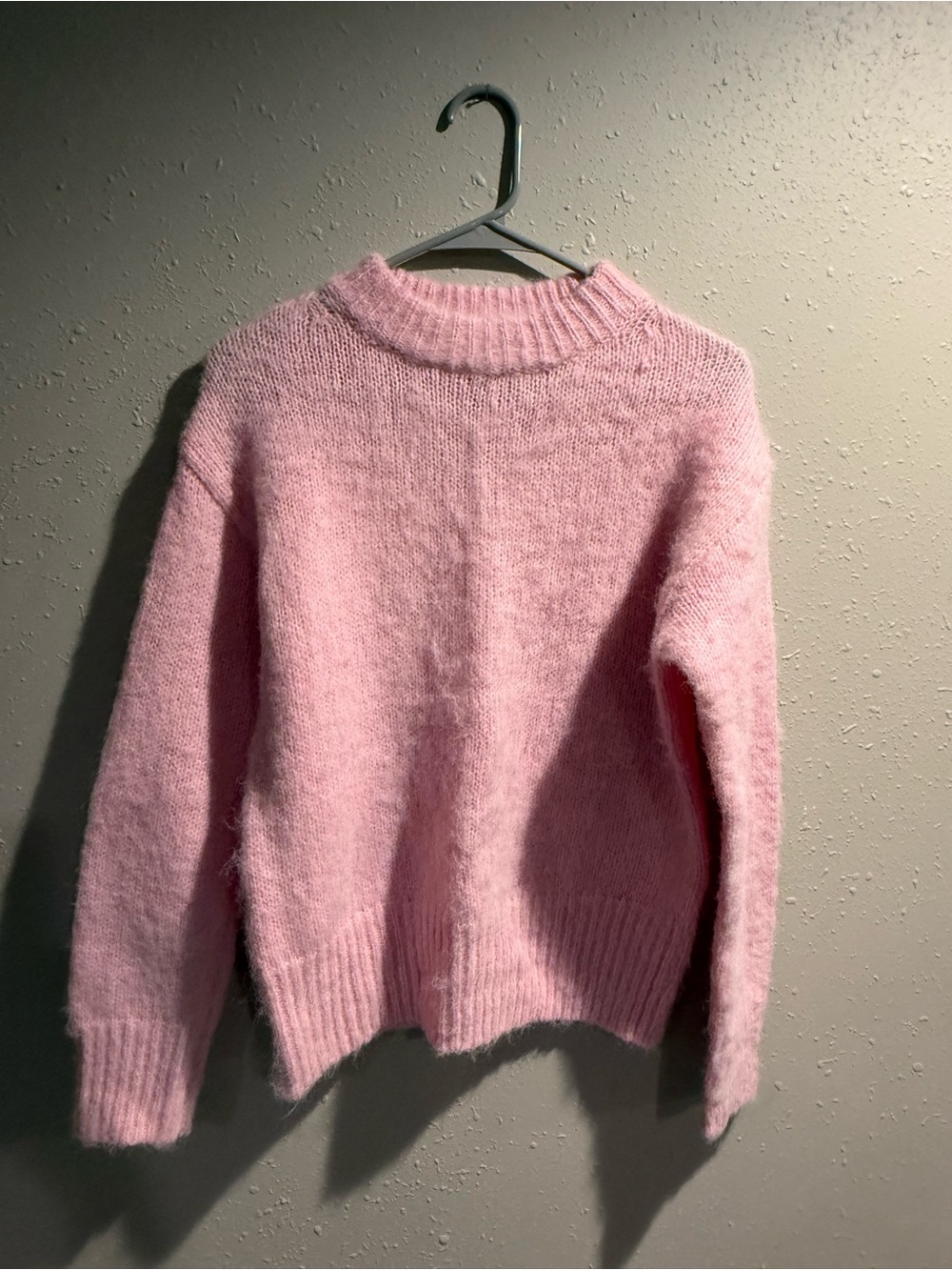 a new day Pink Crewneck Fuzzy Knit Sweater